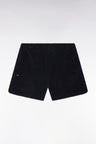 Straight-fit navy cotton-blend fleece shorts