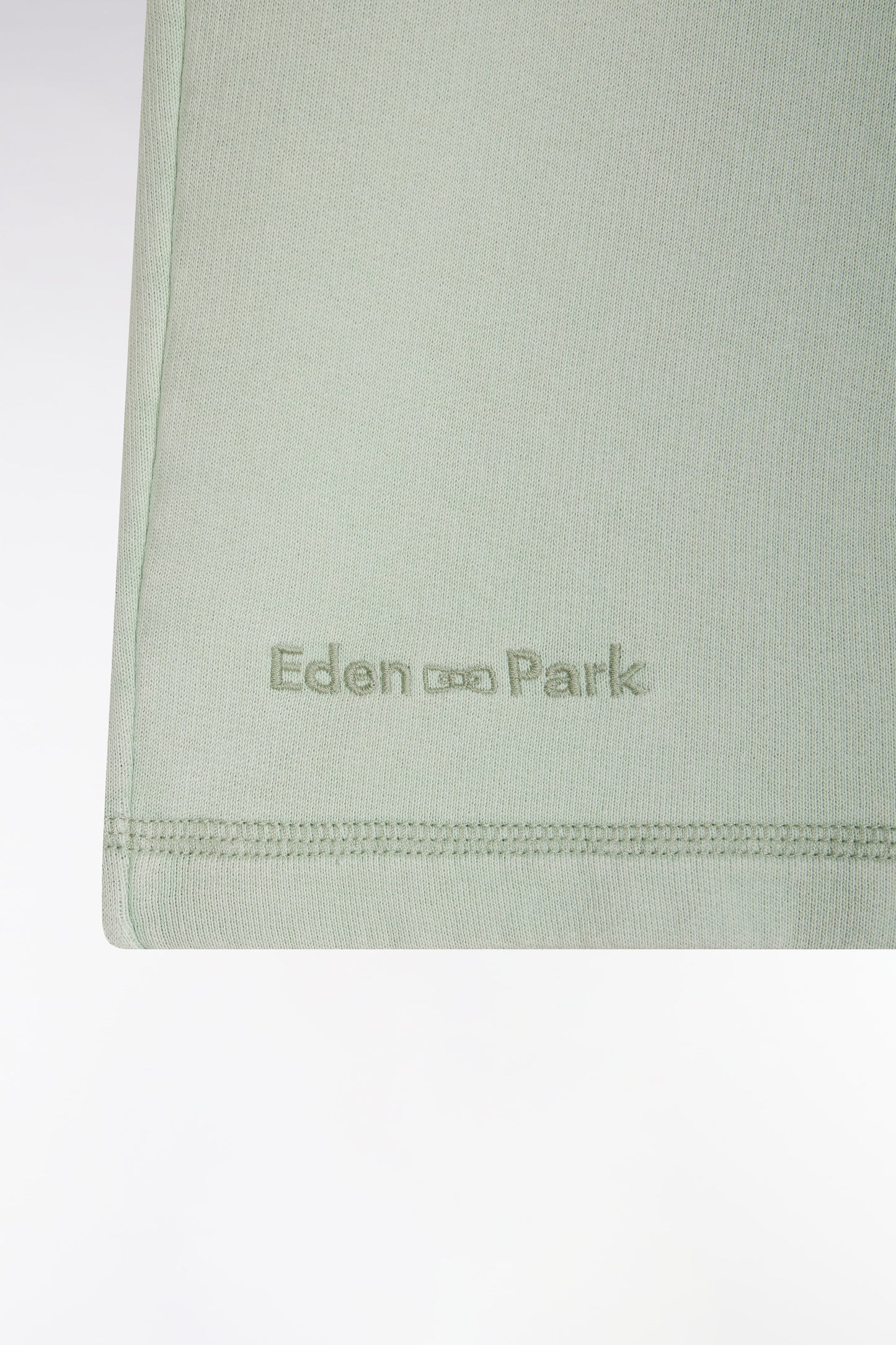 Relaxed-fit light green cotton fleece shorts