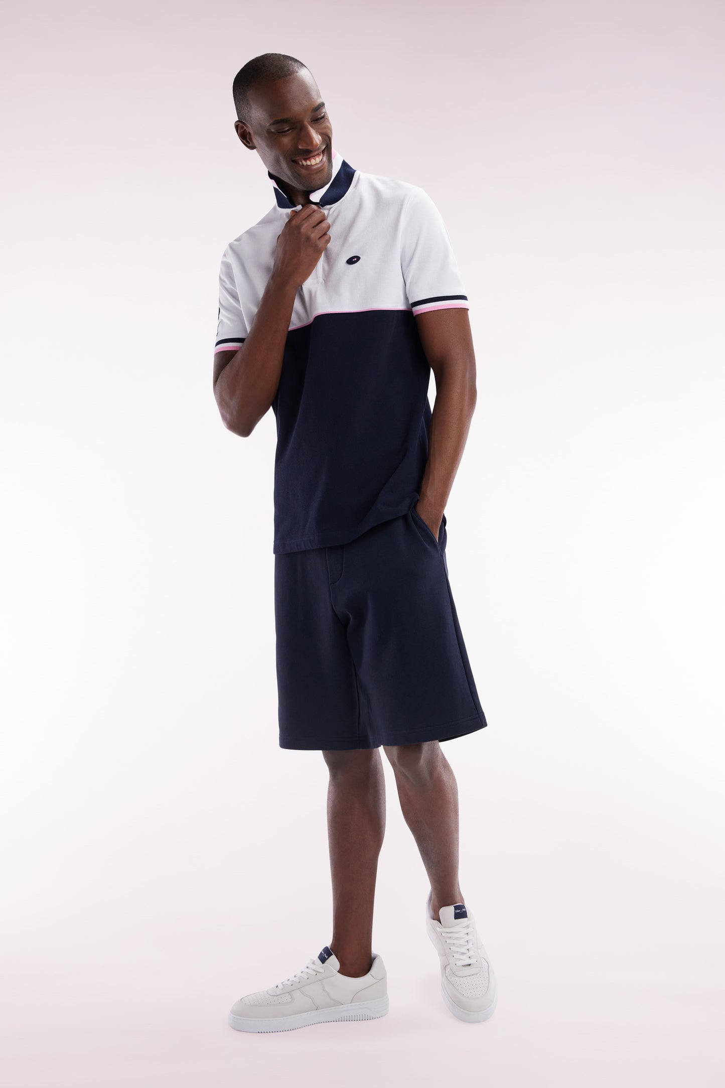 XV de France relaxed-fit shorts in navy cotton fleece