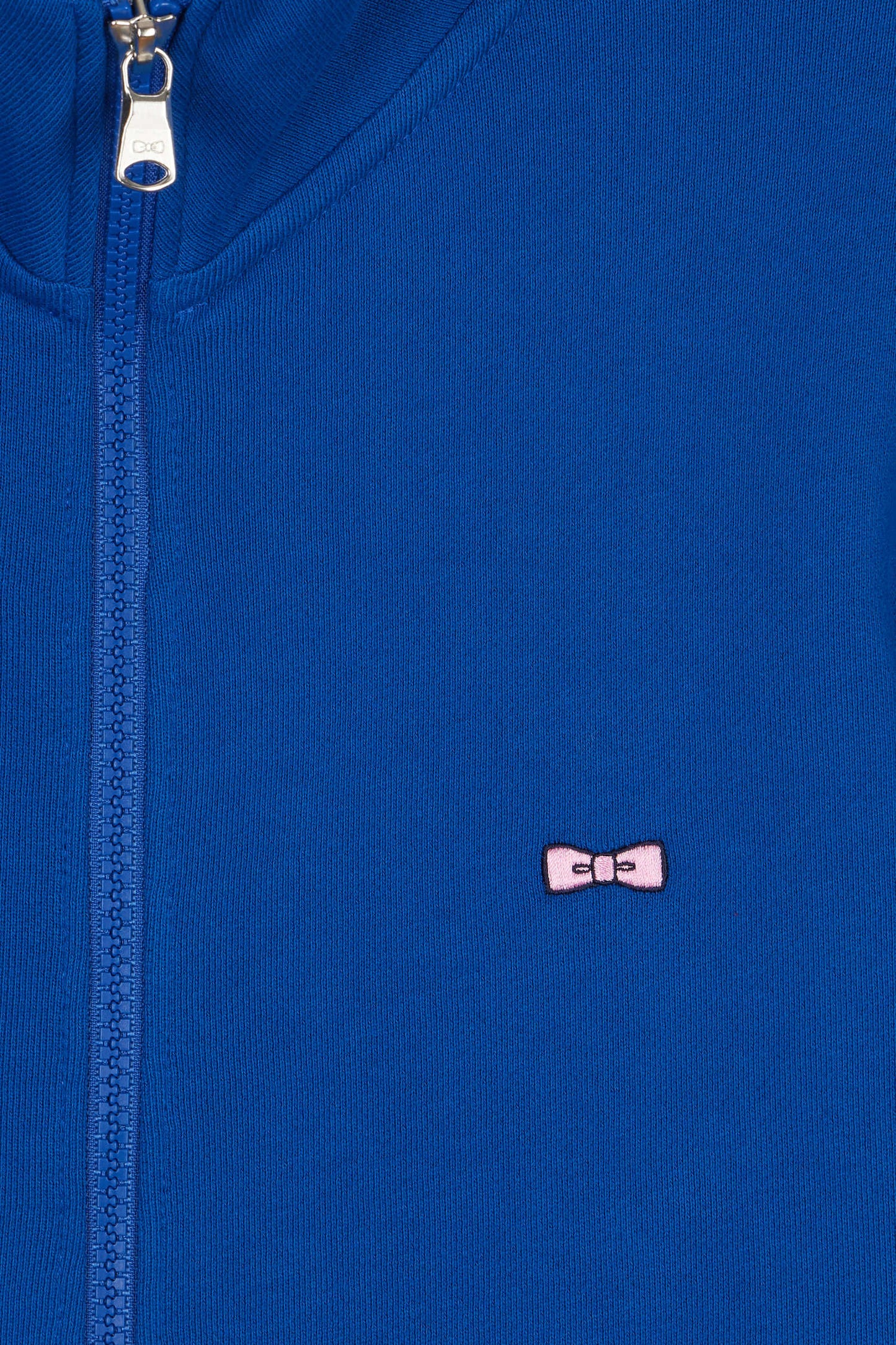 Straight-fit dark blue cotton zip-up sweatshirt