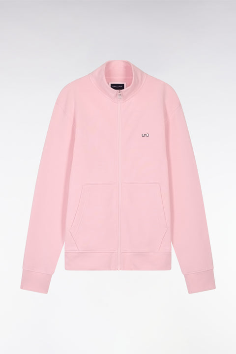 Straight-fit pink cotton zip-up sweatshirt - Image 2