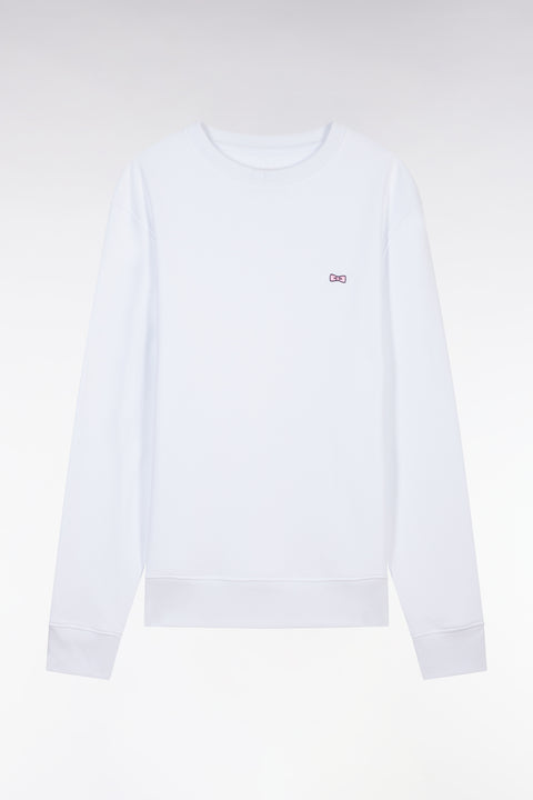 Straight-fit white cotton fleece sweatshirt - Image 2