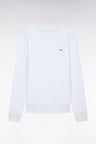Straight-fit white cotton fleece sweatshirt