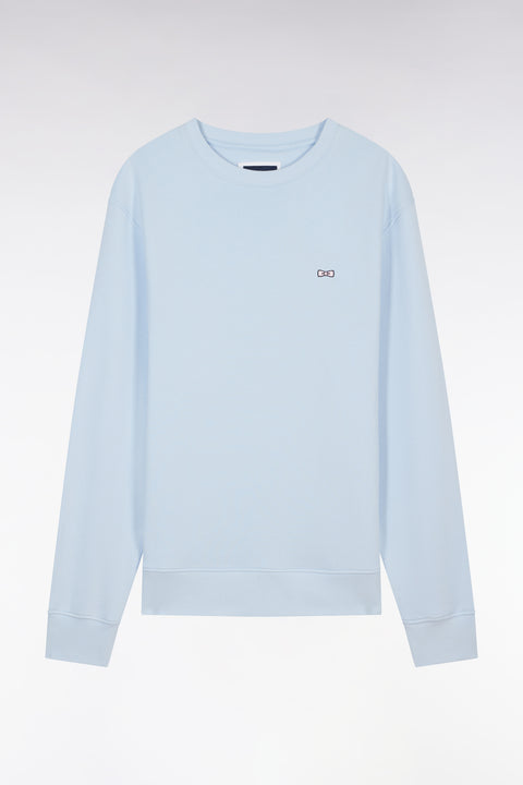 Straight-fit sky blue cotton fleece sweatshirt - Image 2