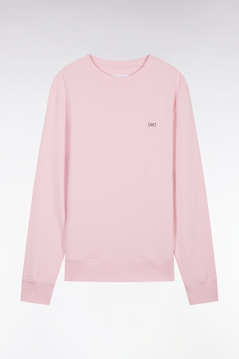 Straight-fit pink cotton fleece sweatshirt - Image 2
