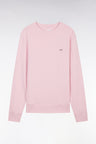 Straight-fit pink cotton fleece sweatshirt