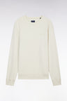 Relaxed-fit overdyed crewneck sweatshirt in beige cotton fleece