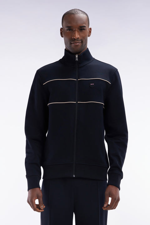Black cotton-blend zip-up sweatshirt - Image 1