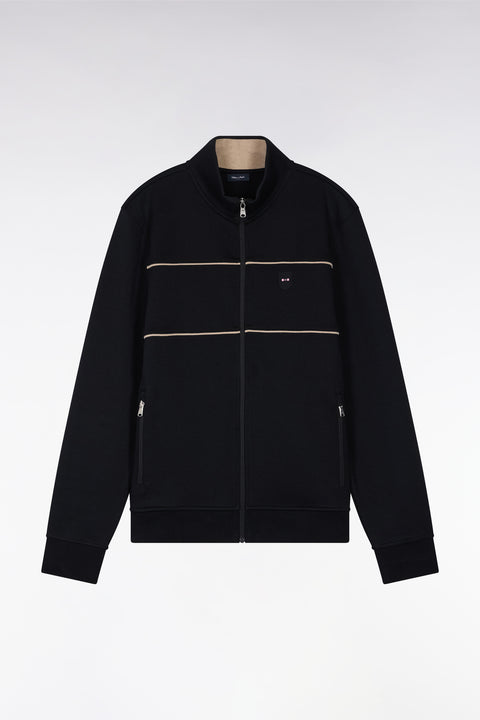 Black cotton-blend zip-up sweatshirt - Image 2