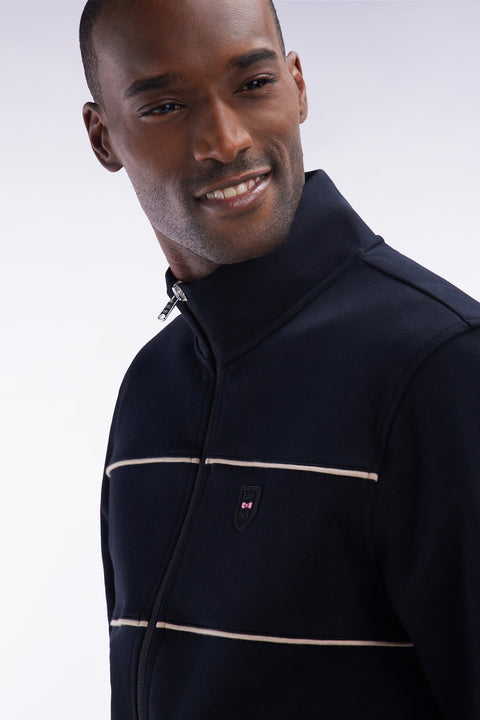 Black cotton-blend zip-up sweatshirt - Image 3