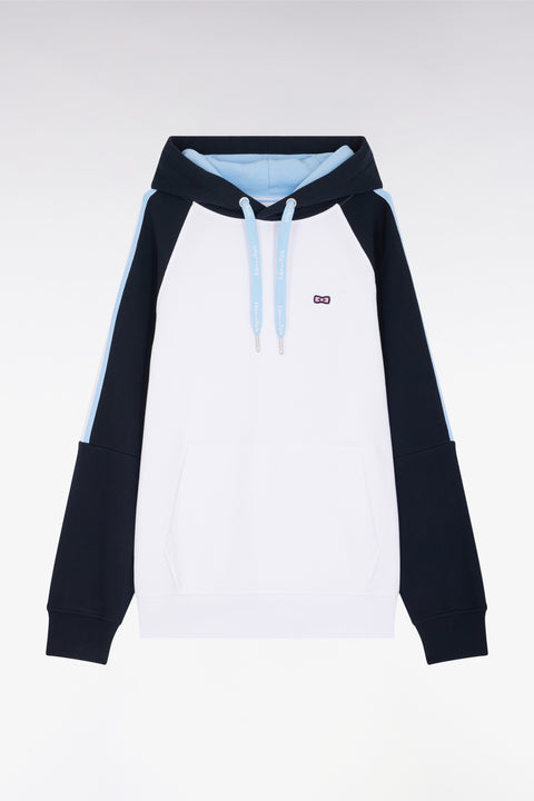 White and blue cotton hooded sweatshirt, relaxed fit - A SHOOTER - Image 1