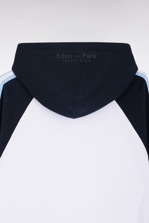 White and blue cotton hooded sweatshirt, relaxed fit - A SHOOTER - Image 2