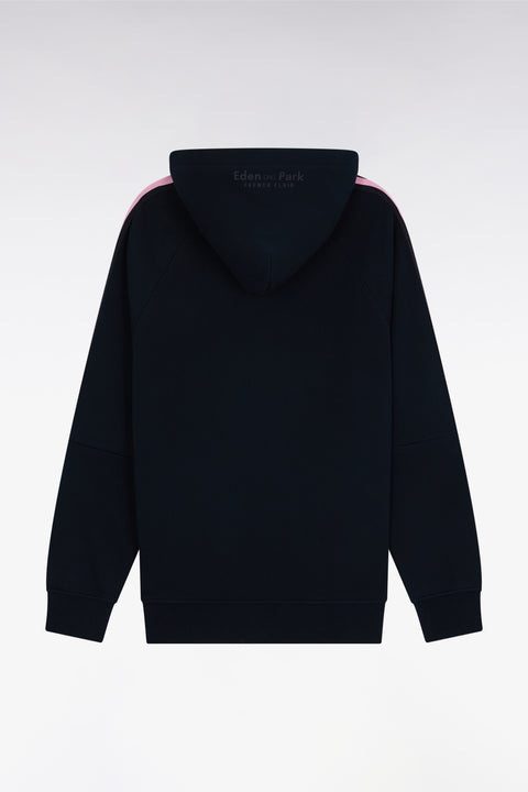 Relaxed-fit navy and pink cotton hoodie - Image 2