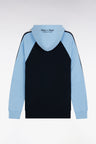 Relaxed-fit navy and sky blue cotton hoodie