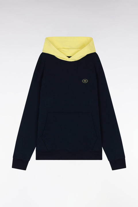 Relaxed-fit two-tone yellow cotton fleece sweatshirt - Image 2