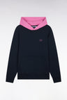 Relaxed-fit two-tone pink cotton fleece sweatshirt