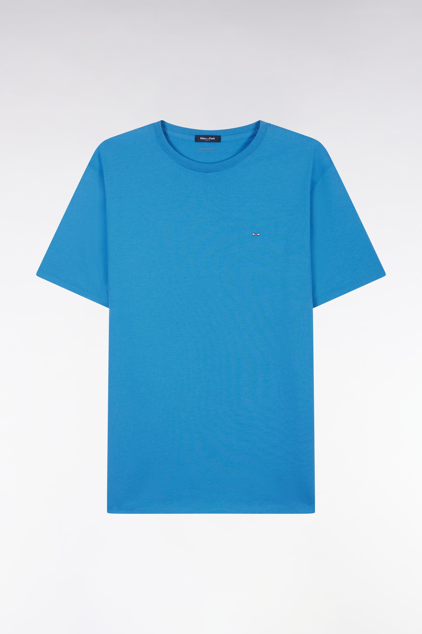 Straight-fit blue Pima cotton T-shirt
