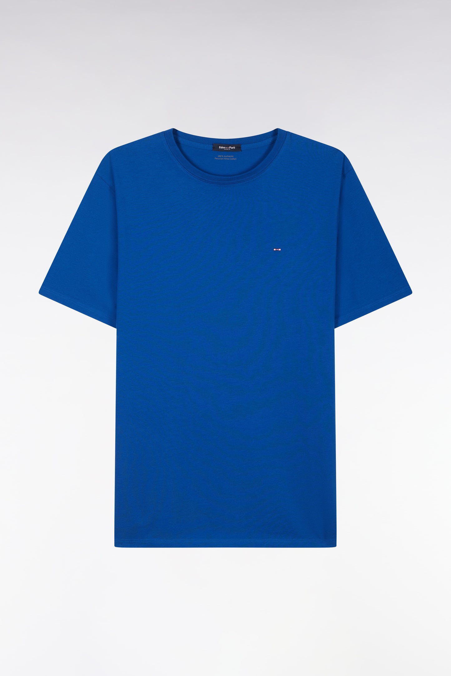 Straight-fit navy Pima cotton T-shirt