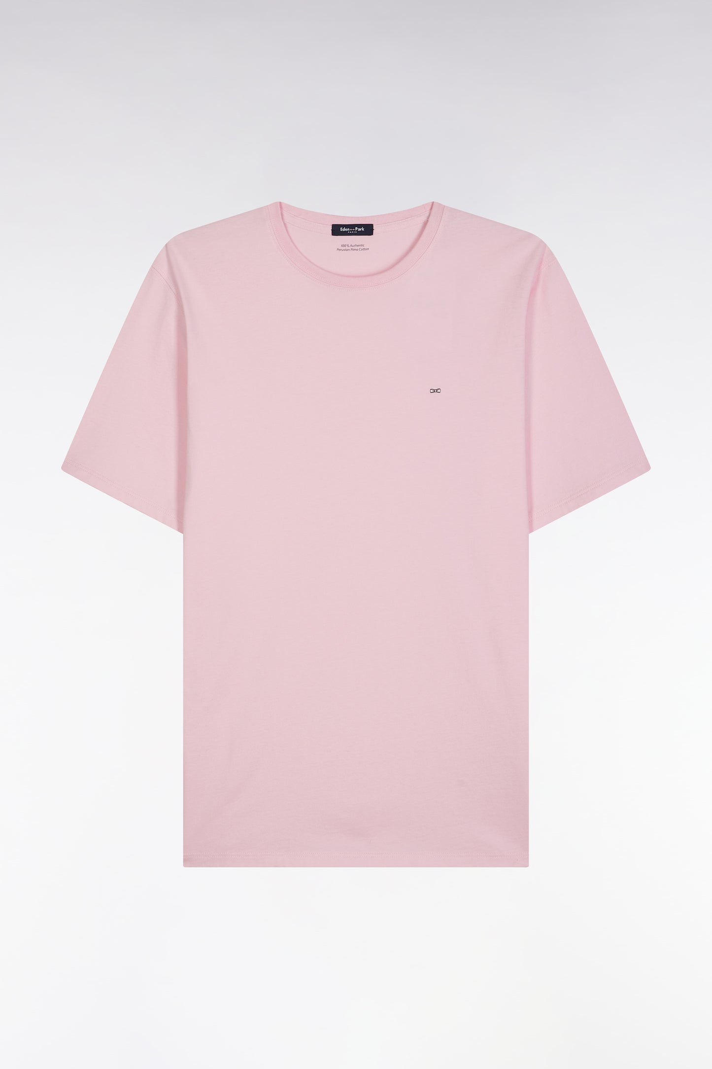 Straight-fit pink Pima cotton T-shirt