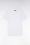 White ribbed Pima cotton T-shirt, slim fit