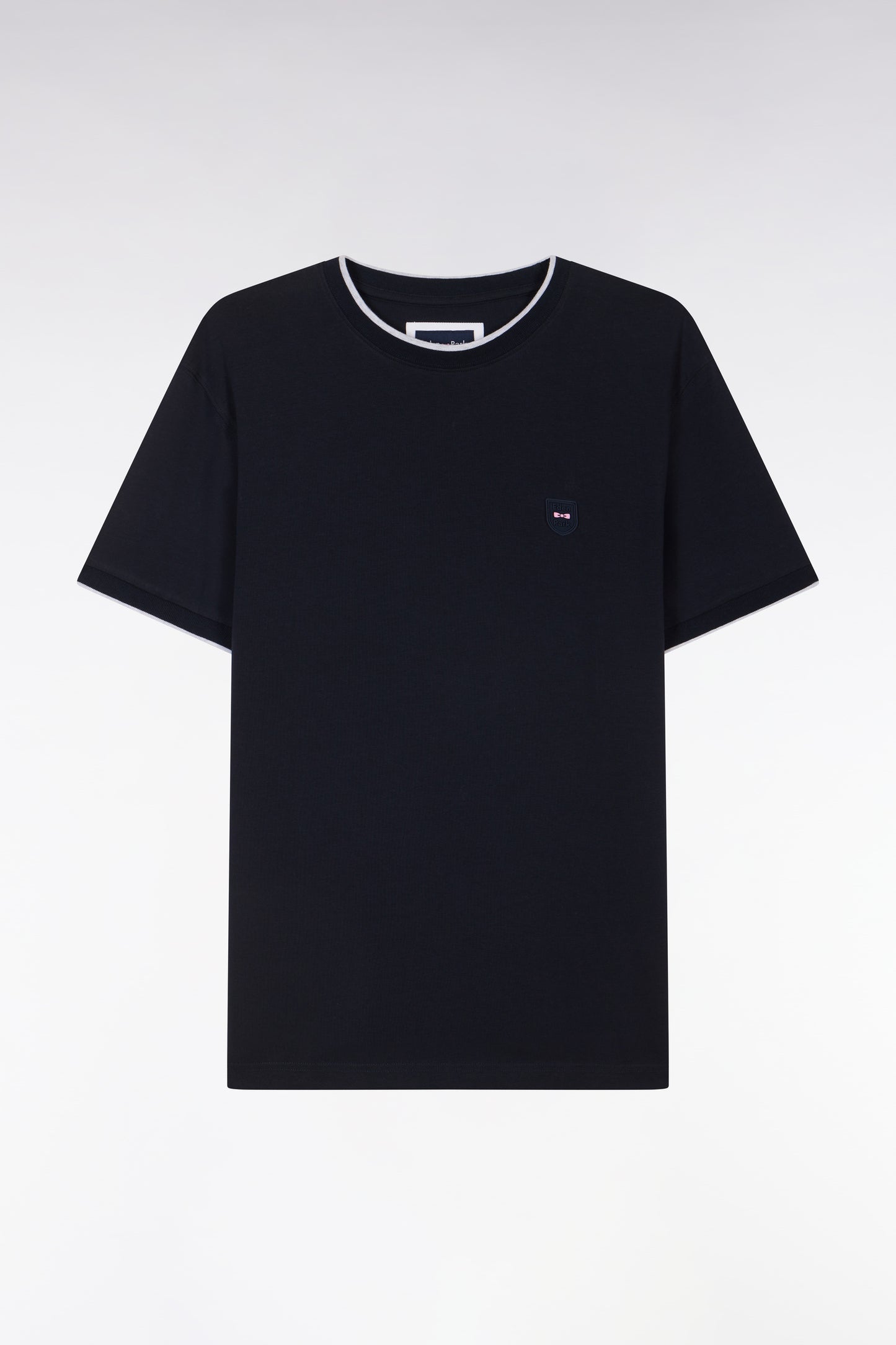 Slim-fit navy stretch cotton T-shirt