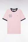 Cotton t-shirt pink embroidery 10 casual cut