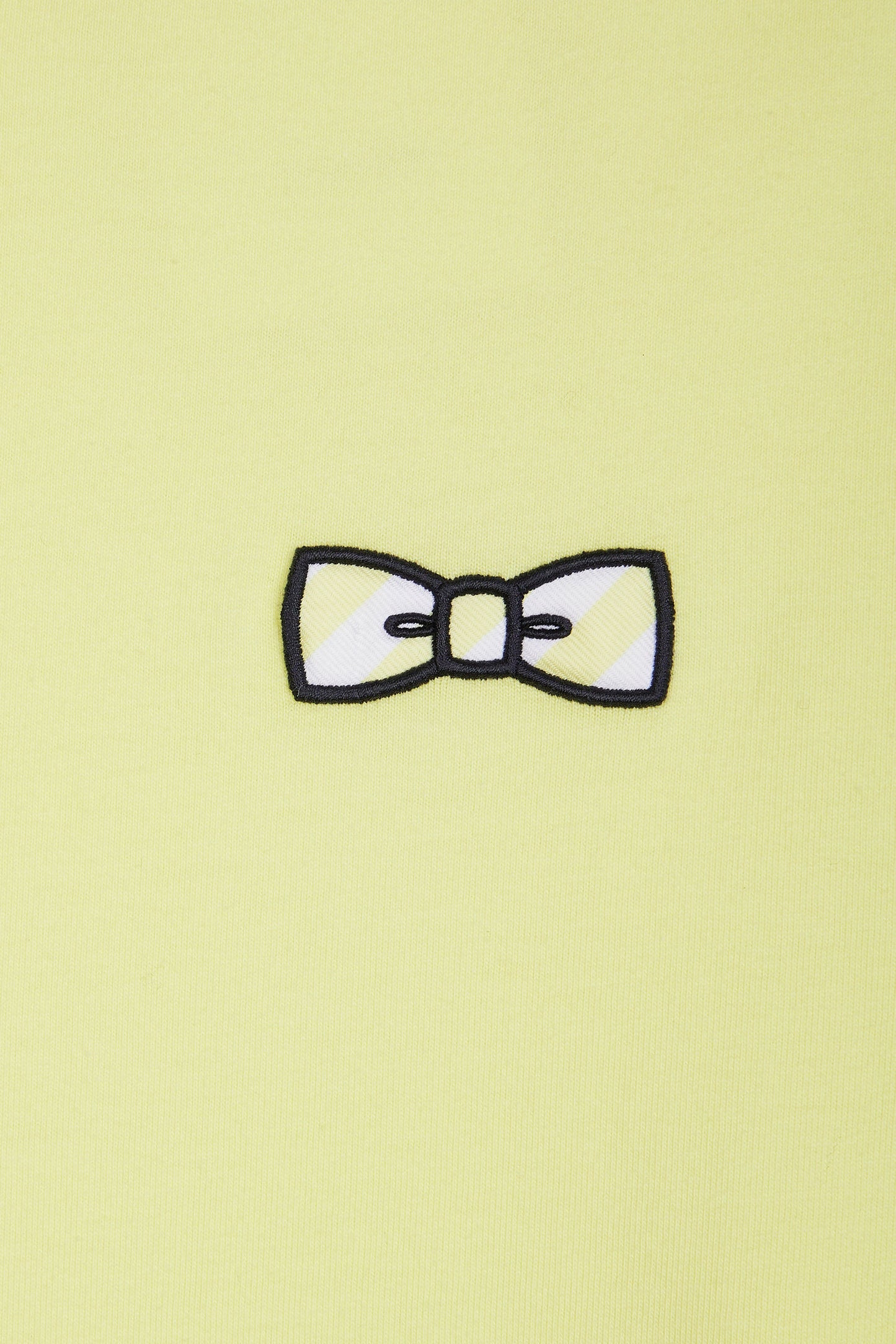 Yellow cotton T-shirt with bow-tie embroidery, relaxed fit