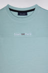 Water green cotton t-shirt Straight Navy sleeves