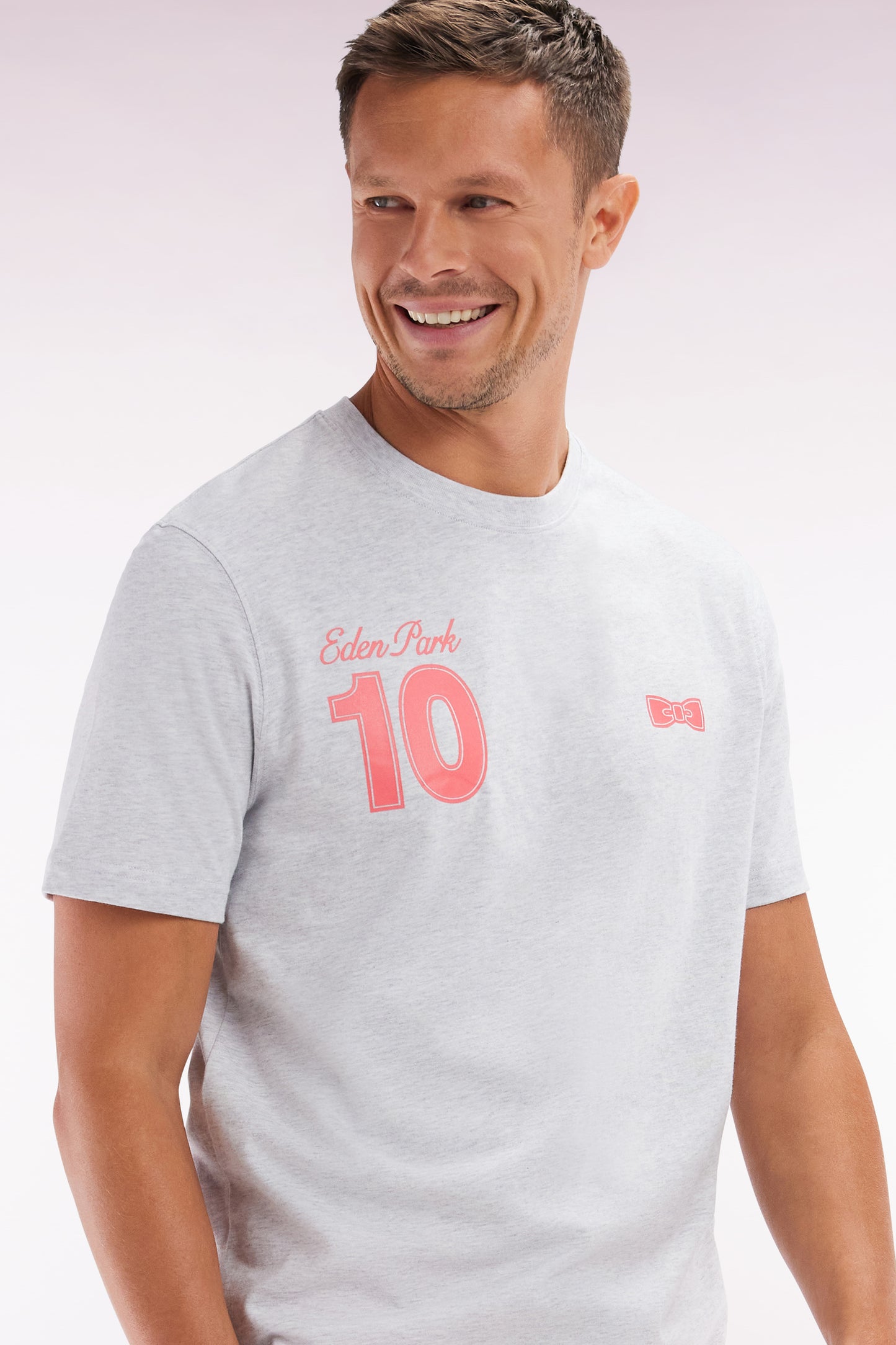Grey and red cotton T-shirt 10, relaxed fit