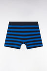 Boxer shorts in stretch cotton jersey with navy and blue rings
