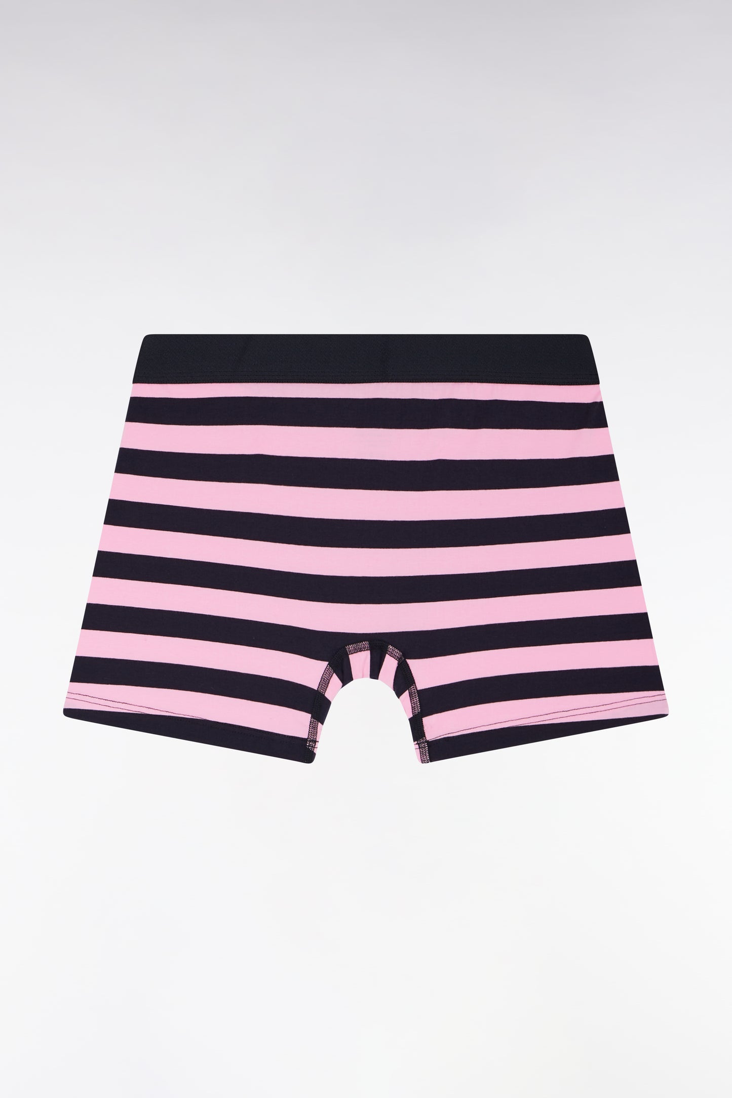 Boxer shorts in stretch cotton jersey with navy and pink stripes
