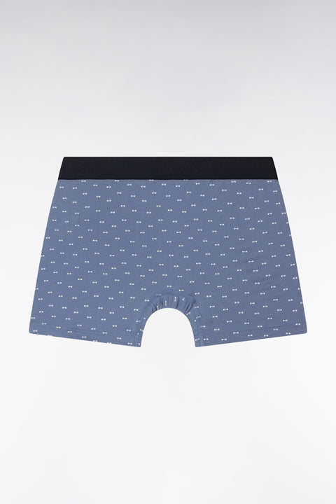Stretch cotton jersey boxer shorts with micropatterned bow ties, grey - Image 2