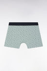 Medium grey stretch cotton jersey boxer shorts with micropatterns