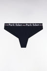 Navy stretch cotton thong panties