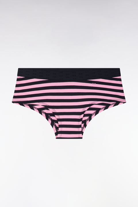 Shorty in navy and pink strapped stretch modal - Image 1