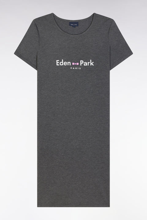 Grey stretch modal nightdress with Eden Park logo - Image 1