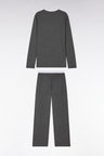 Long pyjamas in cotton and grey modal with Eden Park logo