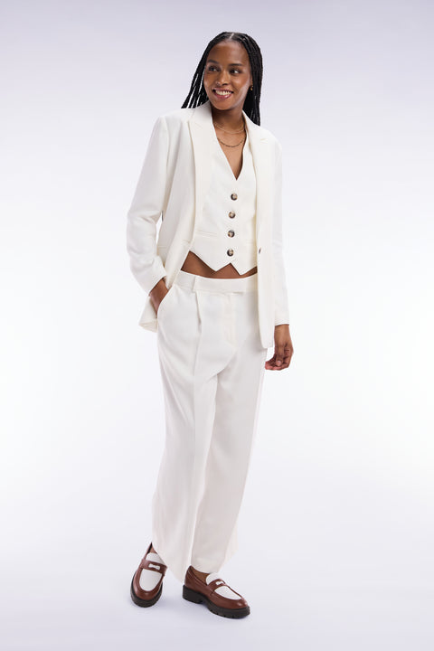 Flowing ecru jacket with belt - Image 1