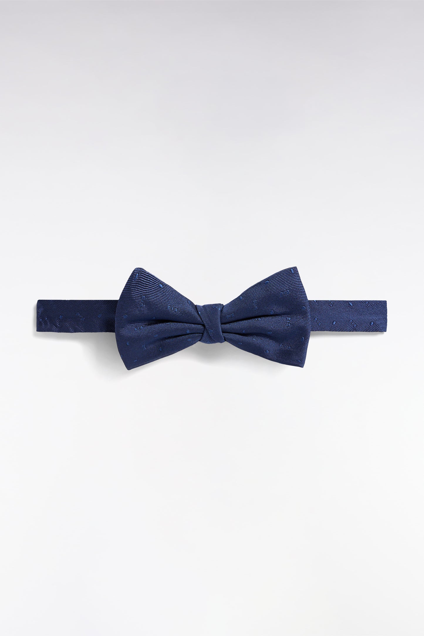 Noeud papillon en soie bleu à micromotifs