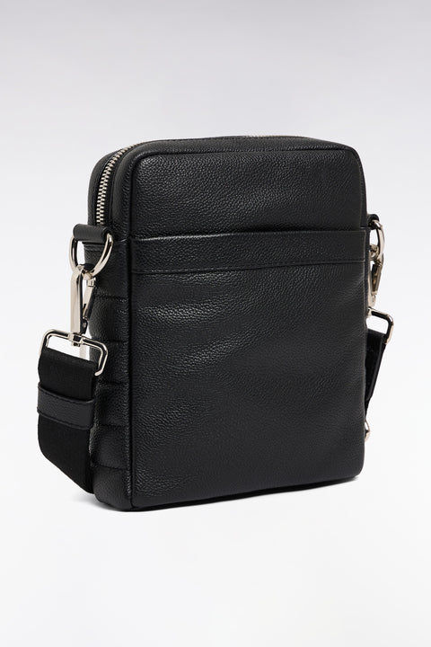 Black grained cowhide leather bag - Image 2