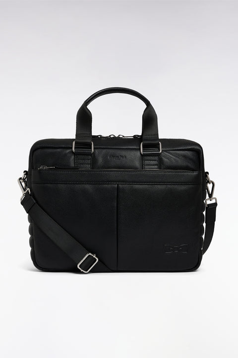 Sac cartable en cuir de vachette noir - Image 1