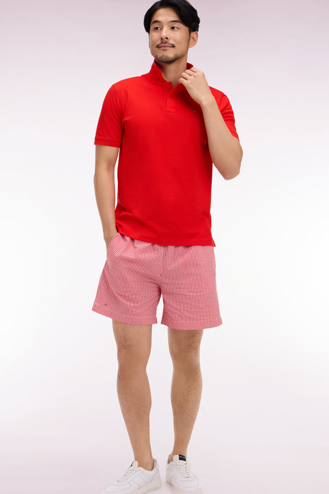 Red cotton-blend swimsuit - Image 1