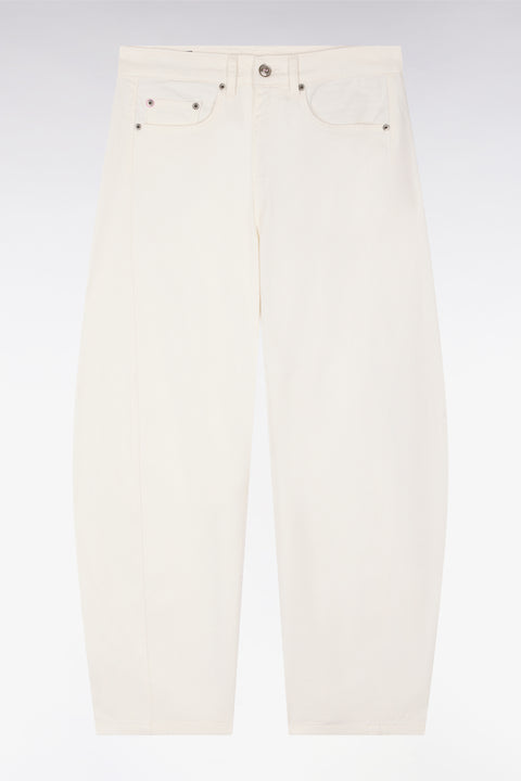 Jean coupe barrel en denim stretch blanc - Image 2