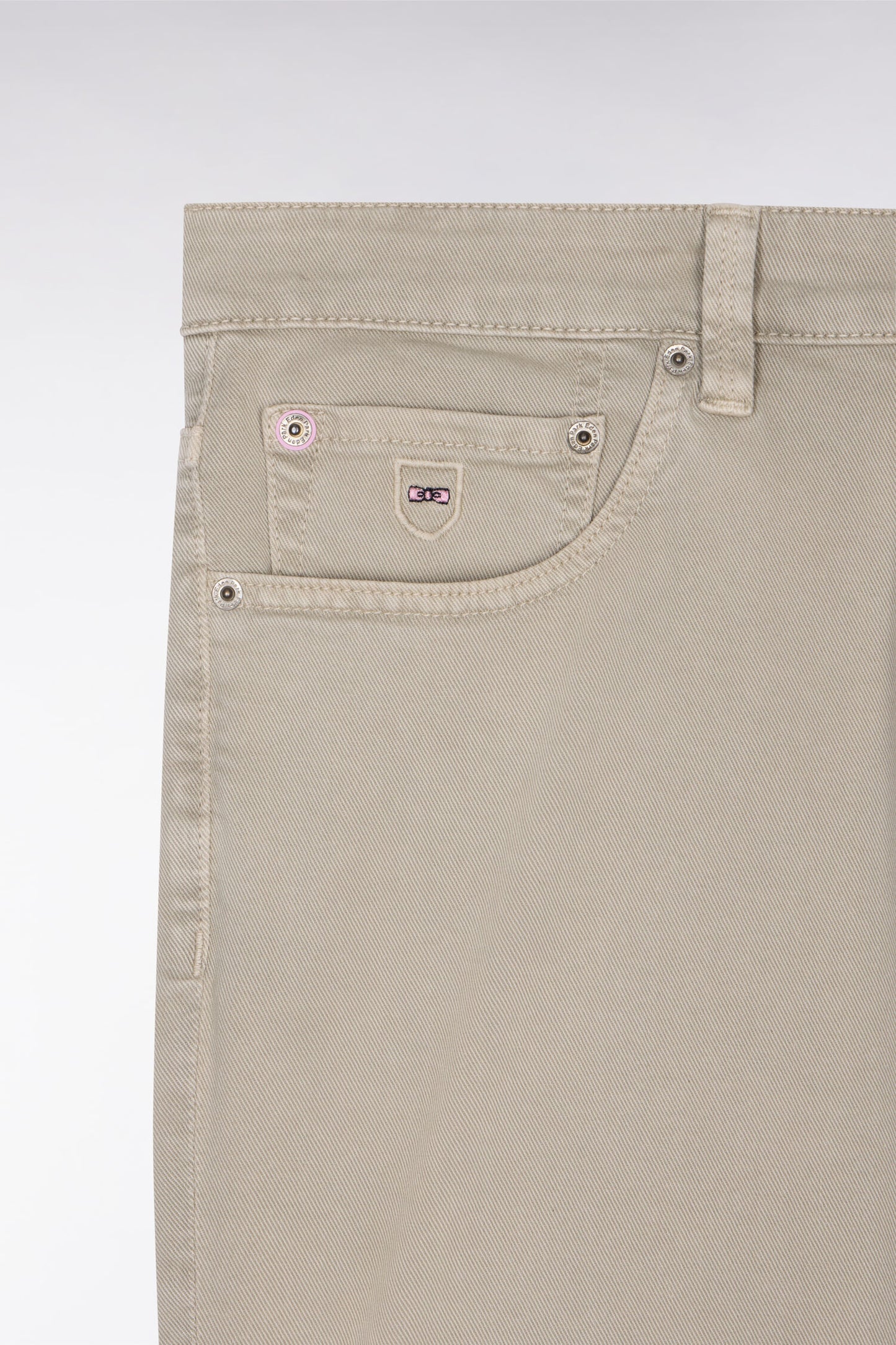 Khaki stretch denim Bermuda shorts