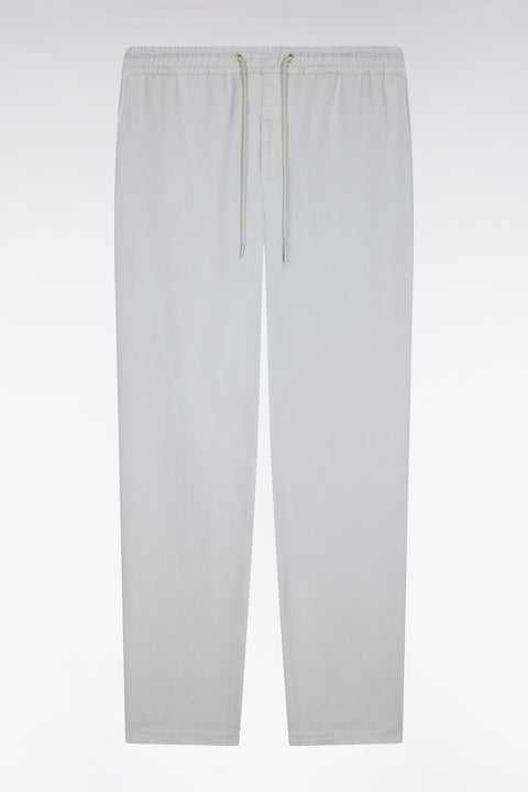 Pantalon en coton lin et lyocell gris clair coupe Modern - Image 2