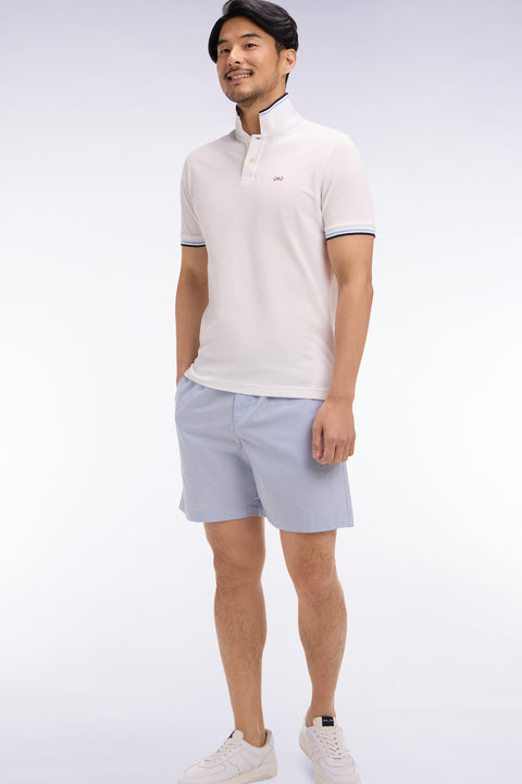 Light gray cotton poplin shorts - Image 1