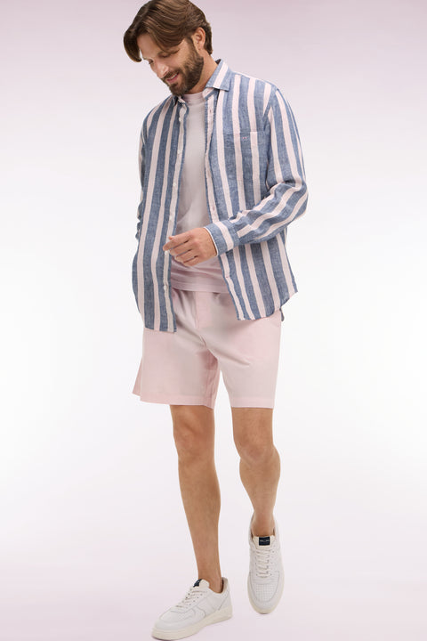Pink cotton poplin shorts - Image 1