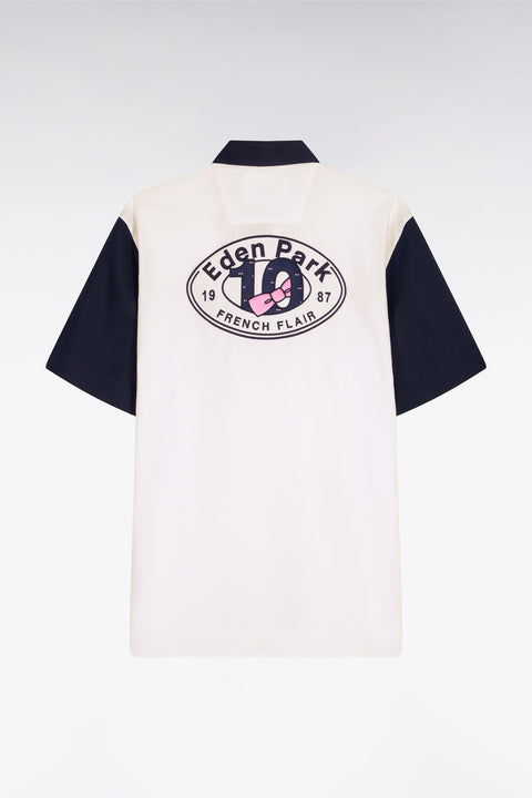 Chemise à manches courtes en coton blanc broderie dos - Image 2