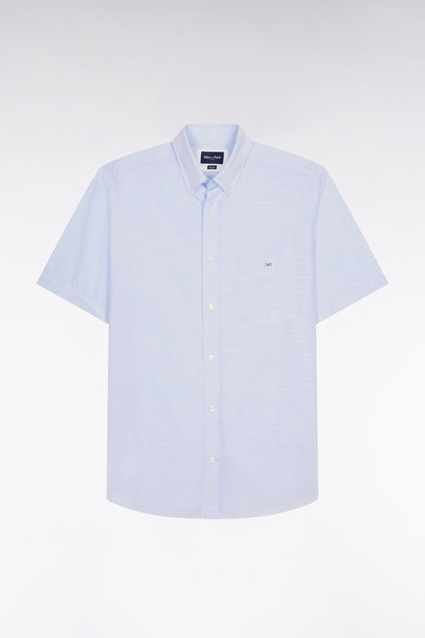 Chemise à manches courtes en coton jacquard ciel - Image 2