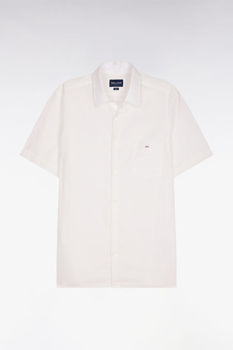 Chemise à manches courtes en coton blanc coupe slim - Image 2